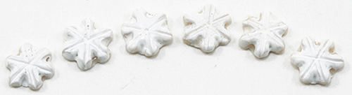 Dollhouse miniature VANILLA SNOWFLAKE COOKIES, 6PC